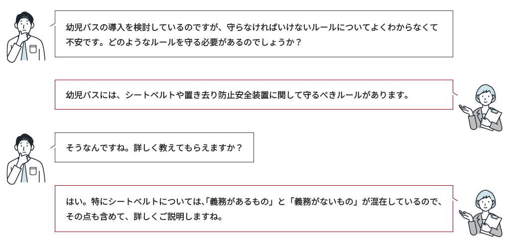 幼児バスのシートベルト・置き去り防止装置 冒頭